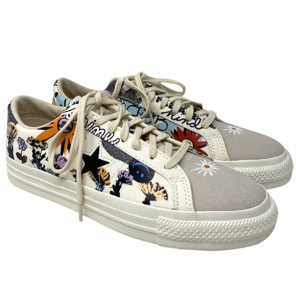 Converse One Star Ox Sneaker Low Top Men Size Canvas Egret Flower Casual 172933C - Picture 2 of 12